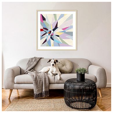 Geometric Dahlia I by June Erica Vess Wood Framed Wall Art Print