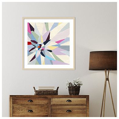 Geometric Dahlia I by June Erica Vess Wood Framed Wall Art Print