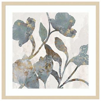 Silhouetted Blooms I by PI Studio Wood Framed Wall Art Print