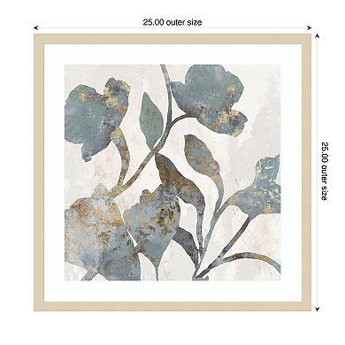 Silhouetted Blooms I by PI Studio Wood Framed Wall Art Print