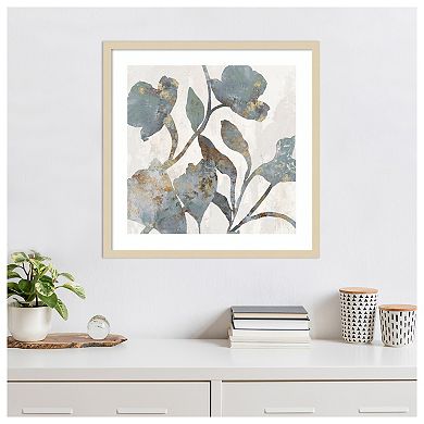 Silhouetted Blooms I by PI Studio Wood Framed Wall Art Print
