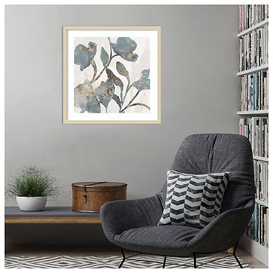 Silhouetted Blooms I by PI Studio Wood Framed Wall Art Print