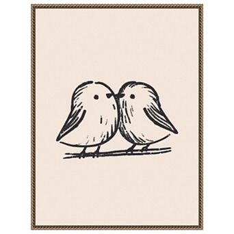 Tiny Birds by Treechild Framed Canvas Wall Art Print
