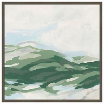Emerald Foothills II by June Erica Vess Wood Framed Wall Art Print