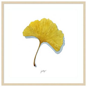Golden Ginkgo Study II by Grace Popp Wood Framed Wall Art Print