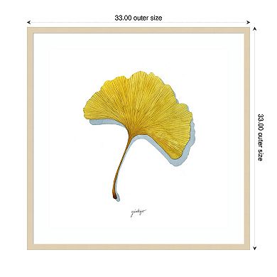 Golden Ginkgo Study II by Grace Popp Wood Framed Wall Art Print
