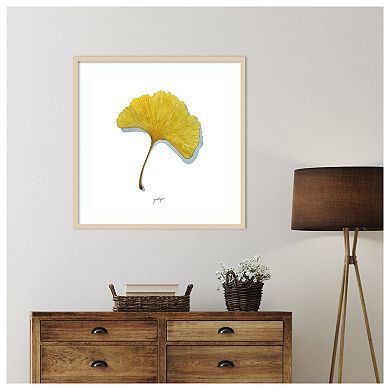 Golden Ginkgo Study II by Grace Popp Wood Framed Wall Art Print