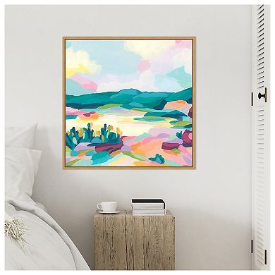 Pink Rock Valley I by June Erica Vess Framed Canvas Wall Art Print