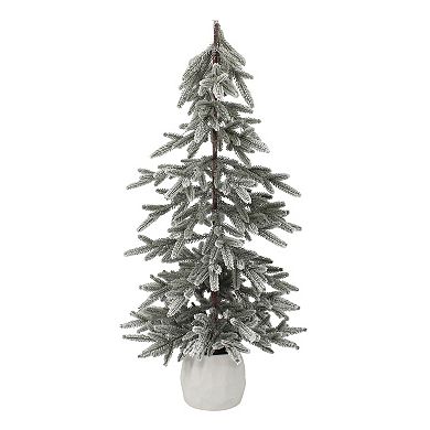 St. Nicholas Square® 36-in. Artificial Snowy Pine in Textured Ceramic Pot