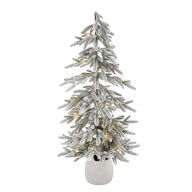 St. Nicholas Square® 36-in. Artificial Snowy Pine in Textured Ceramic Pot