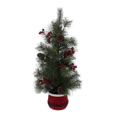 St. Nicholas Square® Artificial Tree with Berries & Santa Claus Vessel