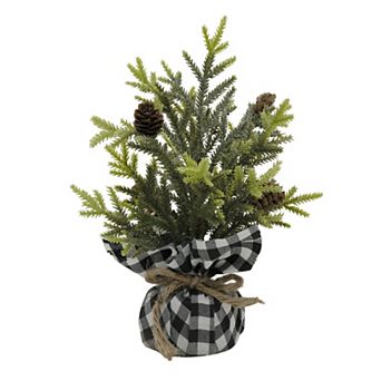 St. Nicholas Square® 10-Inch Artificial Pine in Gingham Bag