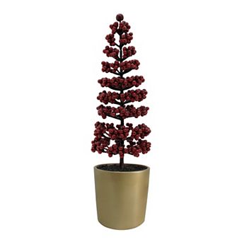 St. Nicholas Square® 16-Inch Artificial Berry Tree in Gold Planter