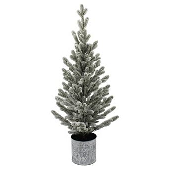 St. Nicholas Square® Embossed Snow Flocked LED Artificial Tree