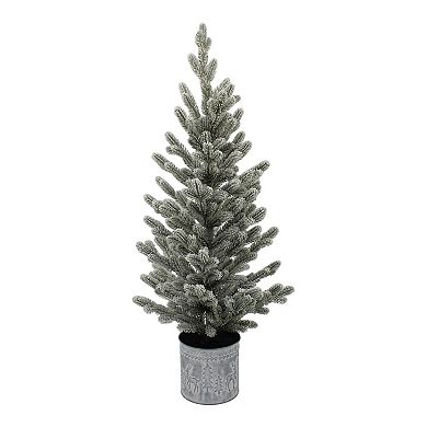 St. Nicholas Square® Embossed Snow Flocked LED Artificial Tree