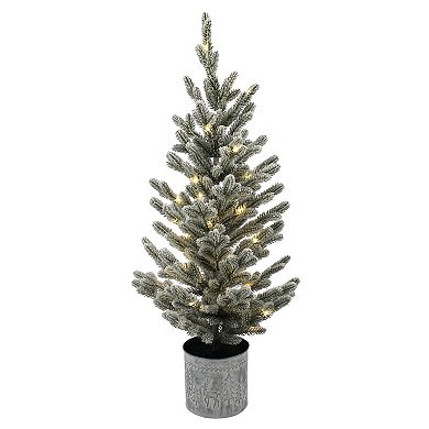 St. Nicholas Square® Embossed Snow Flocked LED Artificial Tree