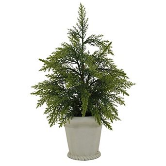 St. Nicholas Square® 16-Inch Artificial Pine in Cement Planter