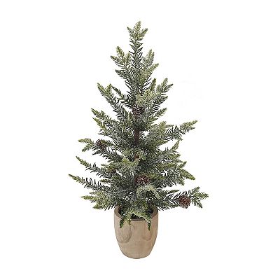 St. Nicholas Square® 26-Inch Artificial Pine Tree in Raw Wood Pot