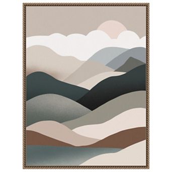 Nordic landscape mountain range 06 by Little Dean Framed Canvas Wall Art Print