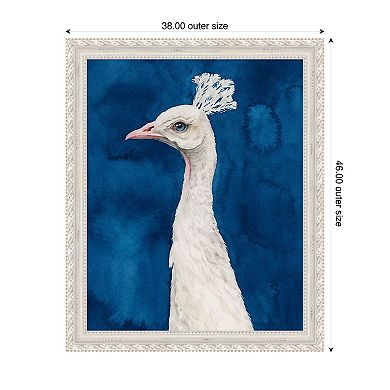 Snowy Peacock II by Grace Popp Wood Framed Wall Art Print