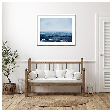 Grayscale Seascape IV by Michael Willett Wood Framed Wall Art Print