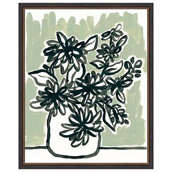Windowsill Blossoms II by June Erica Vess Wood Framed Wall Art Print