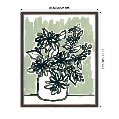 Windowsill Blossoms II by June Erica Vess Wood Framed Wall Art Print