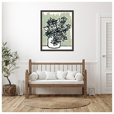 Windowsill Blossoms II by June Erica Vess Wood Framed Wall Art Print