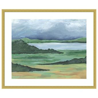 Striated Terrain II by Regina Moore Wood Framed Wall Art Print