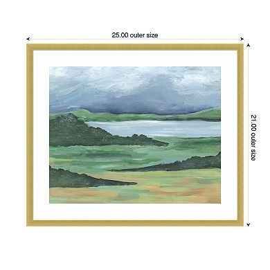 Striated Terrain II by Regina Moore Wood Framed Wall Art Print