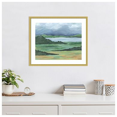 Striated Terrain II by Regina Moore Wood Framed Wall Art Print