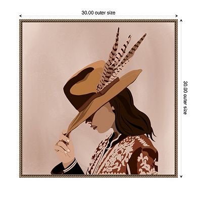 Dark Hair Feather Boho Special by Emel Tunaboylu Framed Canvas Wall Art Print