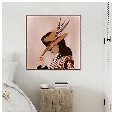 Dark Hair Feather Boho Special by Emel Tunaboylu Framed Canvas Wall Art Print