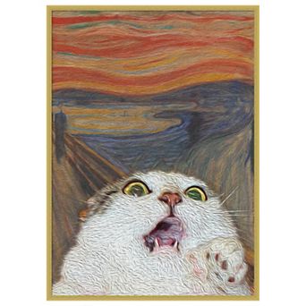 The Meow 01 by Artelele Wood Framed Wall Art Print