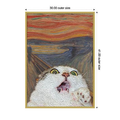 The Meow 01 by Artelele Wood Framed Wall Art Print