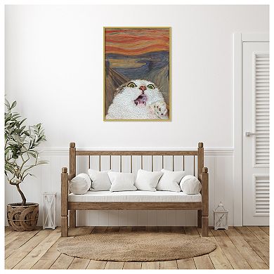 The Meow 01 by Artelele Wood Framed Wall Art Print