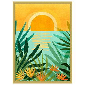 Peaceful Tropics by Kristian Gallagher Wood Framed Wall Art Print
