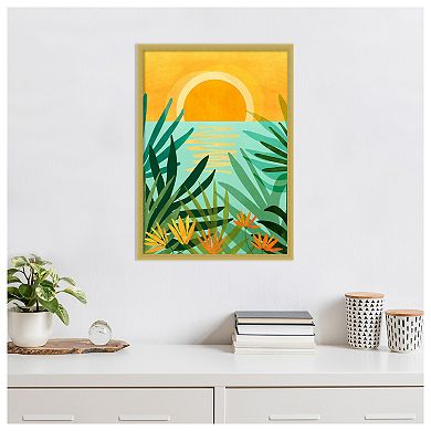 Peaceful Tropics by Kristian Gallagher Wood Framed Wall Art Print