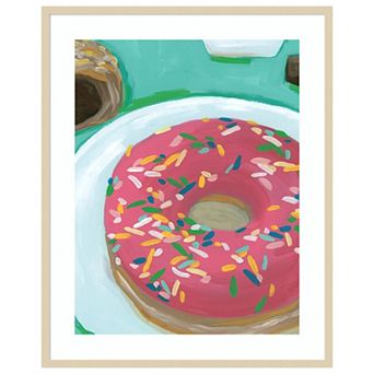 Breakfast of Champions II by June Erica Vess Wood Framed Wall Art Print