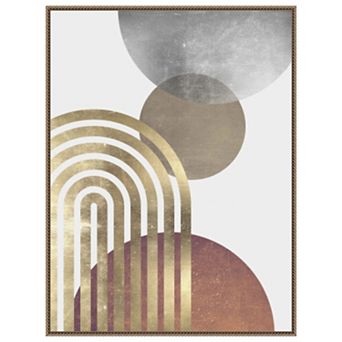 Composition lines and circles 2 by Vitor Costa Framed Canvas Wall Art Print