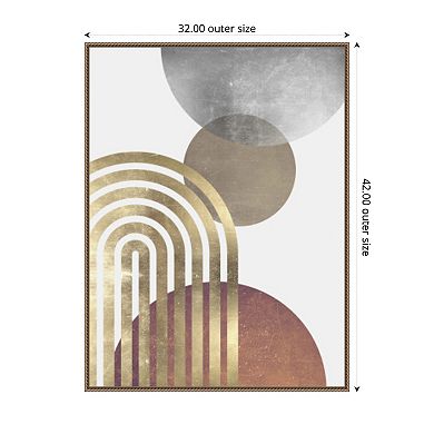 Composition lines and circles 2 by Vitor Costa Framed Canvas Wall Art Print