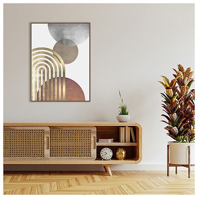 Composition lines and circles 2 by Vitor Costa Framed Canvas Wall Art Print