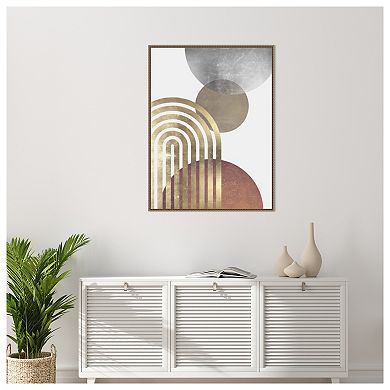 Composition lines and circles 2 by Vitor Costa Framed Canvas Wall Art Print