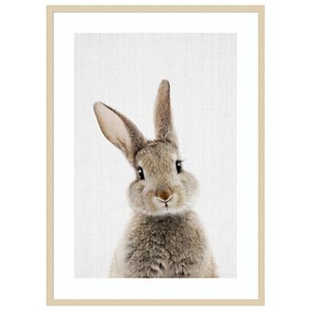 Peekaboo Bunny by Lola Peacock Wood Framed Wall Art Print