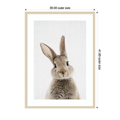 Peekaboo Bunny by Lola Peacock Wood Framed Wall Art Print