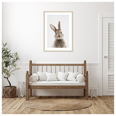 Peekaboo Bunny by Lola Peacock Wood Framed Wall Art Print