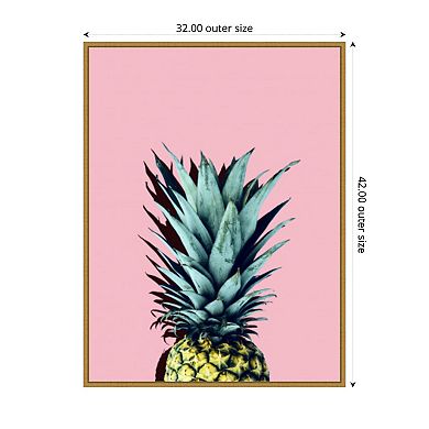 Pineapple art 1 by Vitor Costa Framed Canvas Wall Art Print
