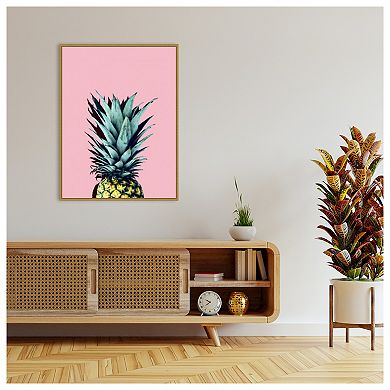 Pineapple art 1 by Vitor Costa Framed Canvas Wall Art Print