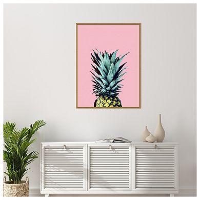 Pineapple art 1 by Vitor Costa Framed Canvas Wall Art Print
