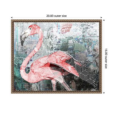 Pop Art - Flamingo by Inner circle Framed Canvas Wall Art Print